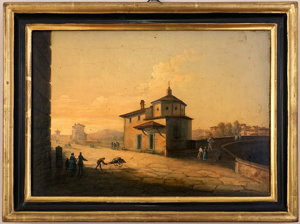 Firenze, il ponte alla carraia (con l'oratorio di santa rosa) - Pinacoteca Foresiana